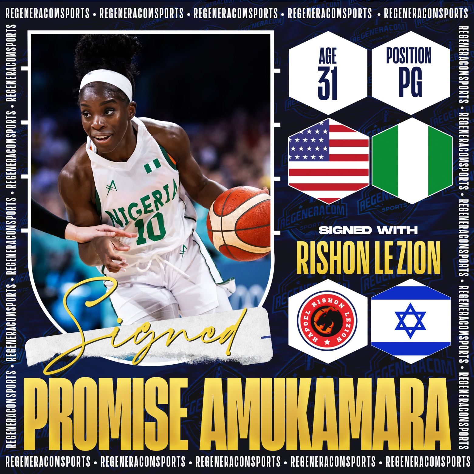 Promise Amukamara has signed with Rishon LeZion for the 2024/25 season