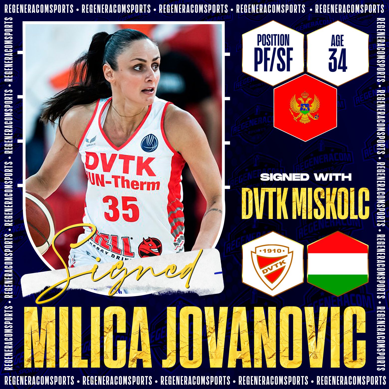 Milica Jovanovic has re-signed with Miskolc for the 2024/25 season