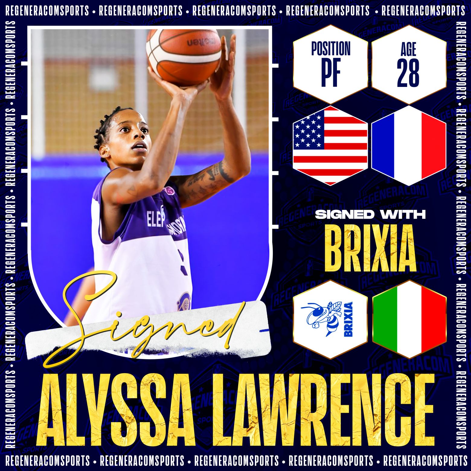 ALYSSA LAWRENECE ha firmado en Italia con Brixia Basket hasta el final de la temporada 2023/24