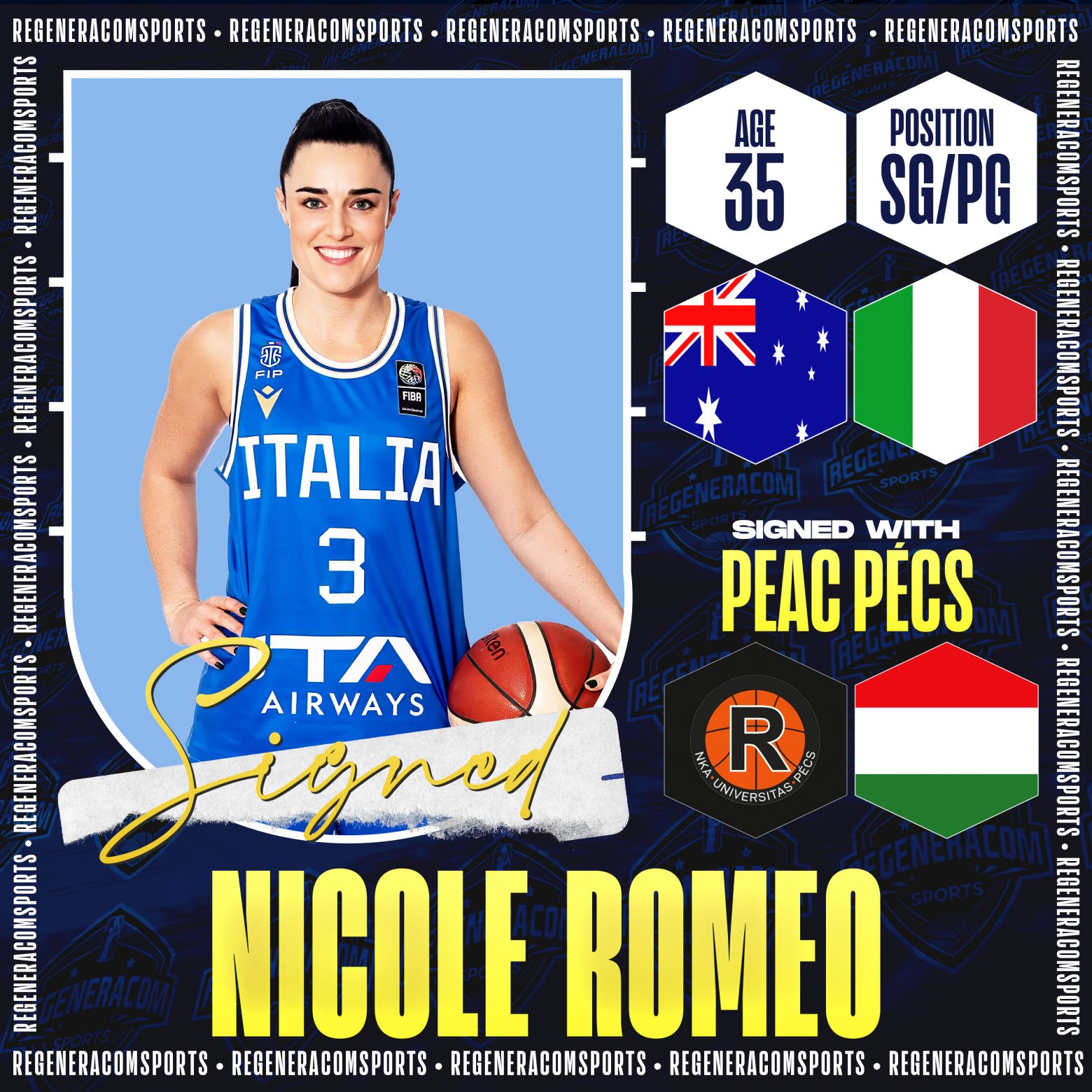 Nicole Romeo has signed with PEAC Pécs until the end of the 2024/25 season