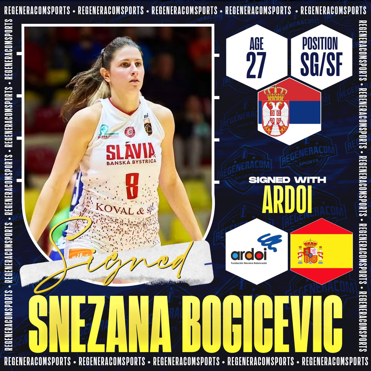 Snezana Bogicevic ha firmado en España con Ardoi hasta el final de la temporada 2024/25