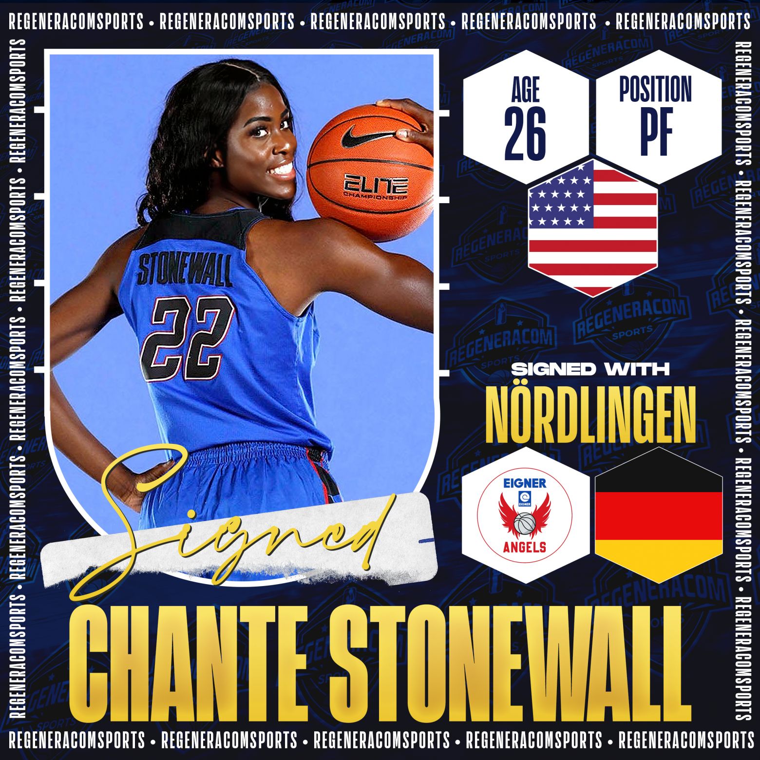 Chante Stonewall has signed in Germany with Nördlingen for the 2024/25 season